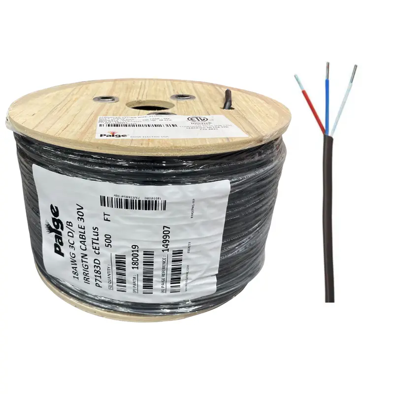 Paige - 18/3 X 500' - 18 Awg 3 Conductor Underground Sprinkler Wire 1