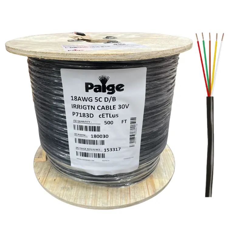 Paige - 18/5 X 500' - 18 Awg 5 Conductor Underground Sprinkler Wire 1