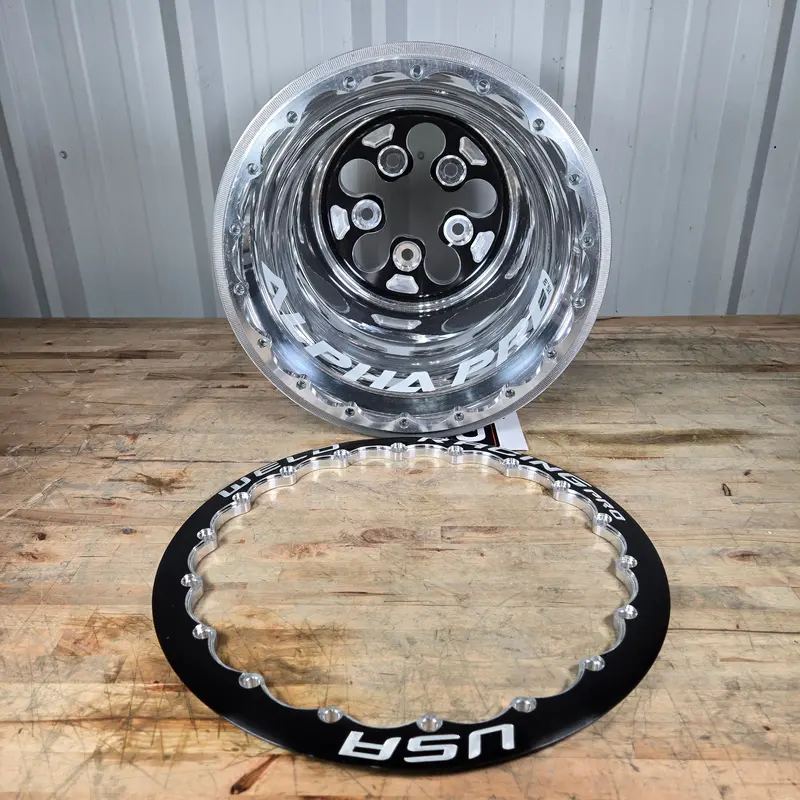 Pair Of Weld Alpha Pro Wheels, Black/Polished, 15X15, 5X5.5, 1" Bs 1