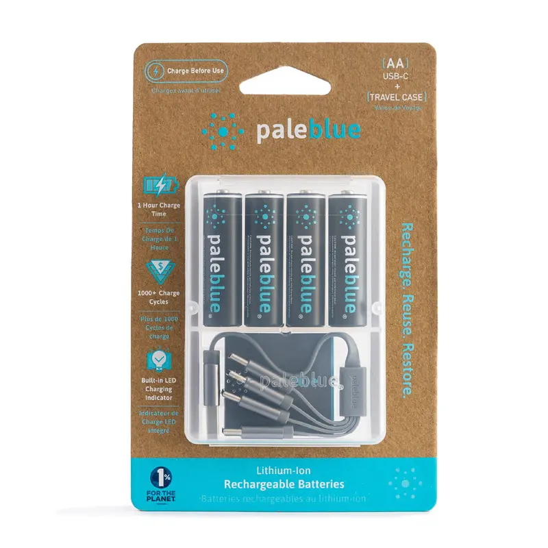 Pale Blue: Lithium Ion Rechargeable Aa Batteries (4Pk) 1