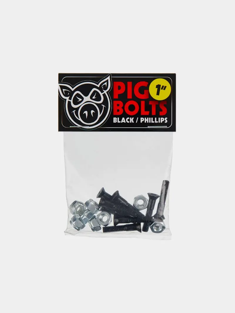 Pig Wheels Hardware 1" Phillips Bolts - Black 1