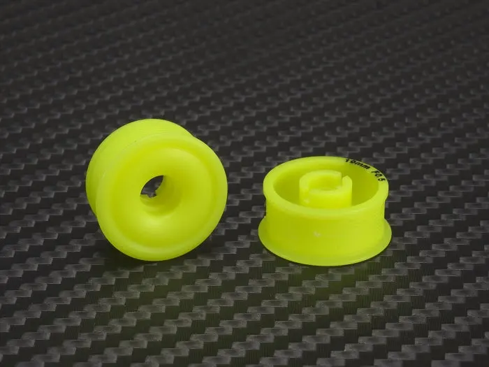 Pn Racing: Machine Delrin Cut 8.5X19mm Flanged Wheel (Yellow) 1