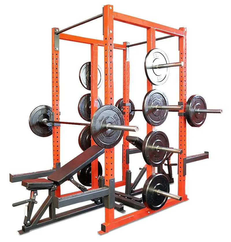 Power Rack Double Sided W/ Oly Or Bumper Pegs, 2 Pairs J Hooks, & 2 Pairs Safeties (8Ft) 1