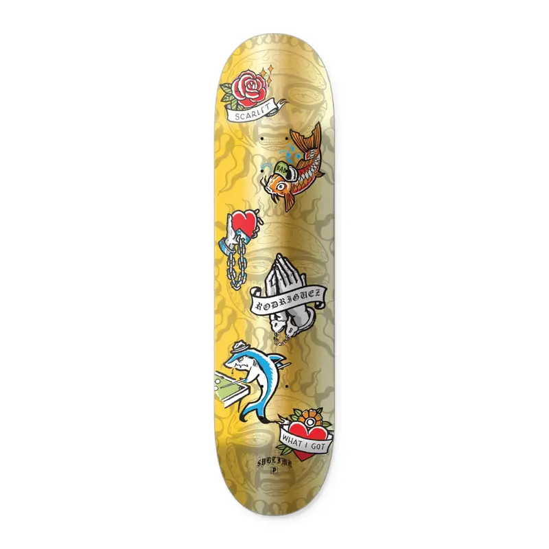 Primitive Badfish Rodriguez 8.125" Deck Gold 1