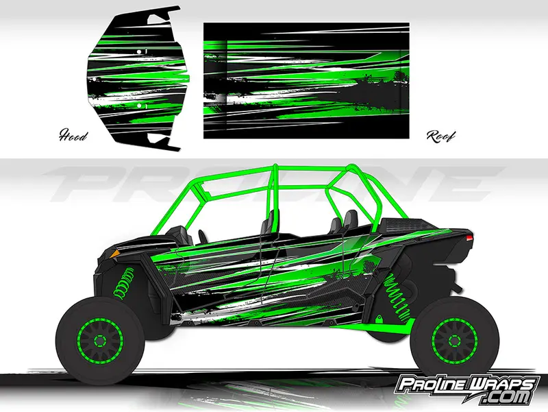Proline Wraps Series Graphics - Burnout - Polaris Rzr Xp 4 Turbo S 1