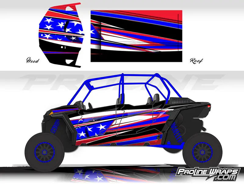 Proline Wraps Series Graphics - Freedom- Polaris Rzr Xp 4 Turbo S 1