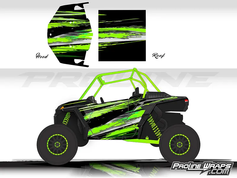 Proline Wraps Series Graphics - Grunge - Polaris Rzr Xp 1000 1