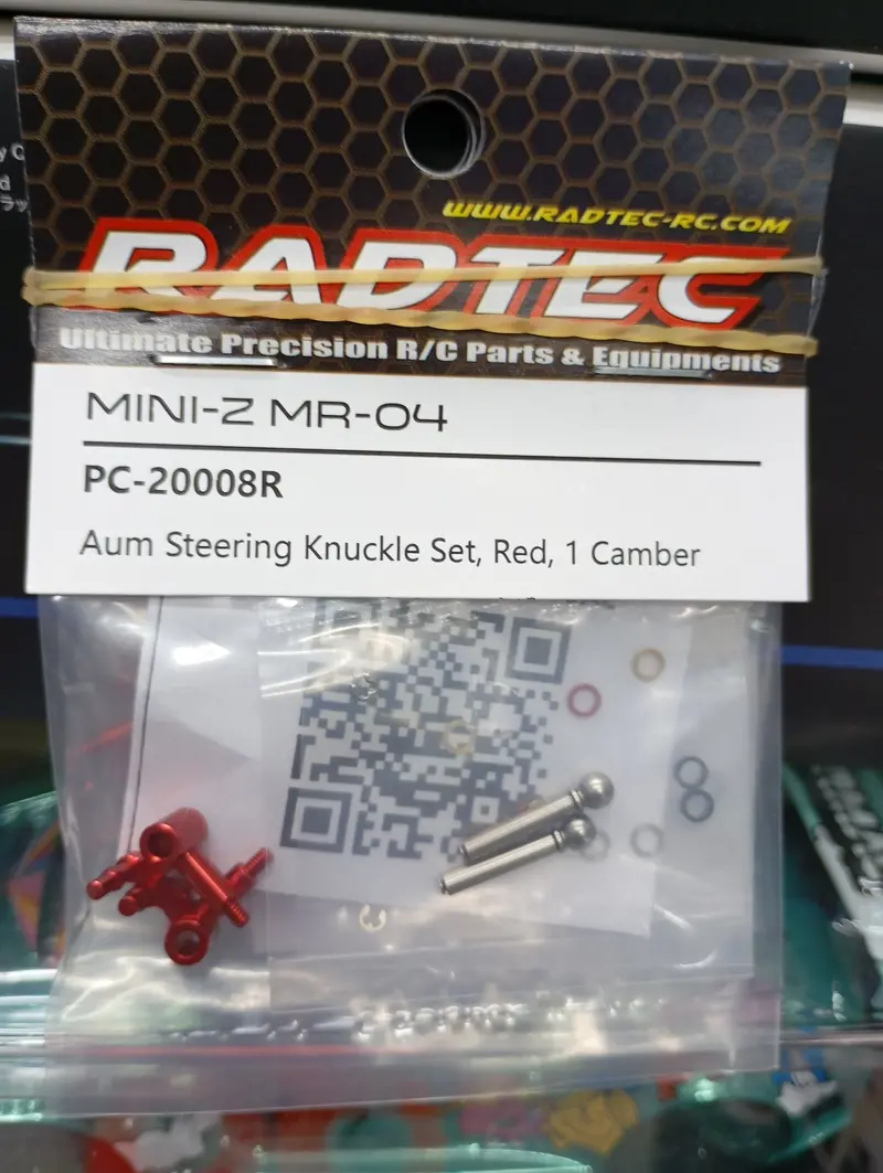 Ractec Kyosho Mini-Z Mr-04 Alu.Steering Knukle 1 Camber(Red) Pc-20008R 1