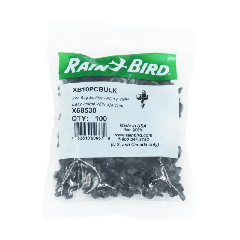 Rain Bird - Xb10pcbulk(100Ct) - Xeri-Bug Emitter - Barb Inlet, 1.0 Gph, Black 1