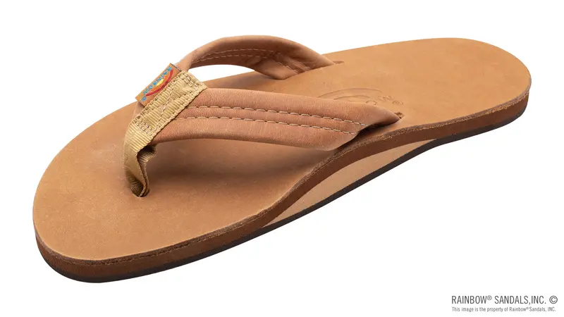 Rainbow Luxury Leather - Single Layer Arch  Support With A 1" Strap-Buckskin 1