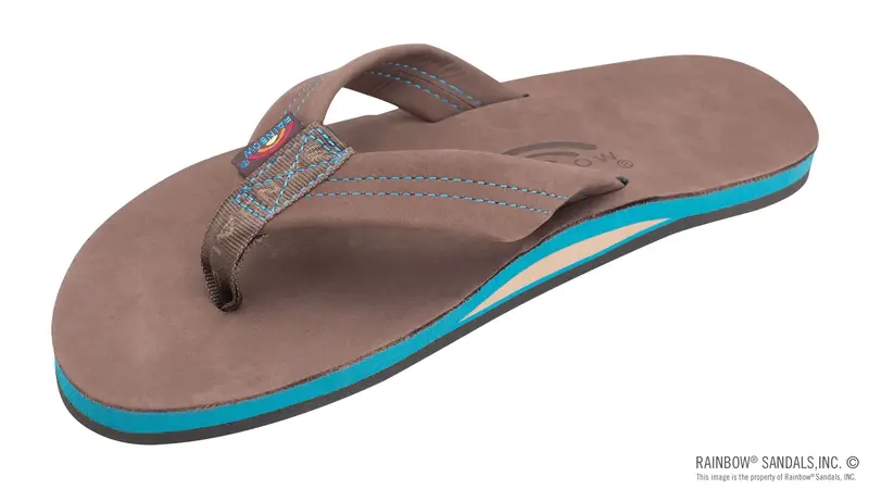 Rainbow Sandals Men's Premier Blues - Single Layer - 1" Strap - Expresso 1