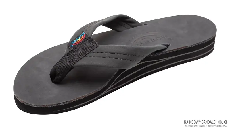 Rainbow Sandals Women's -  Double Layer - 1" Strap - Black 1