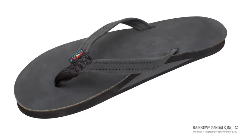 Rainbow Sandals Women's - Single Layer 301Altsn - 1/2" Narrow Strap - Black 1