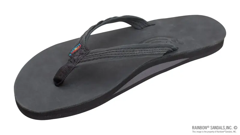 Rainbow Sandals Women's - The Madison - Single Layer - 1/2" Strap W/ Braid - Black 1
