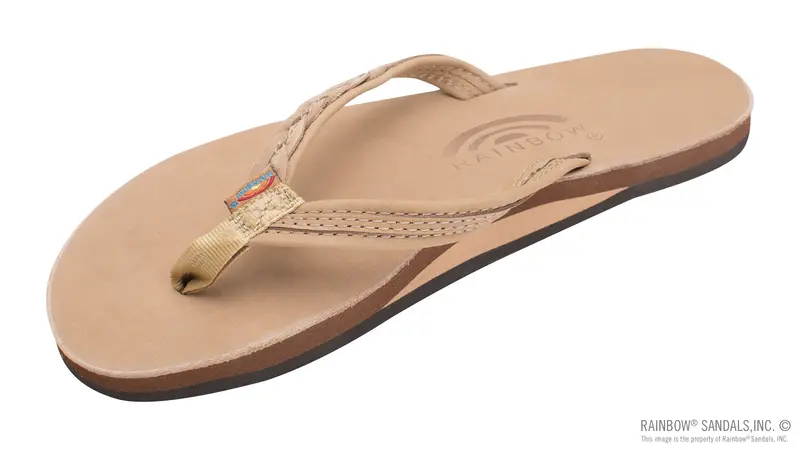 Rainbow Sandals Women's - The Madison - Single Layer - 1/2" Strap W/ Braid - Sierra Brown 1