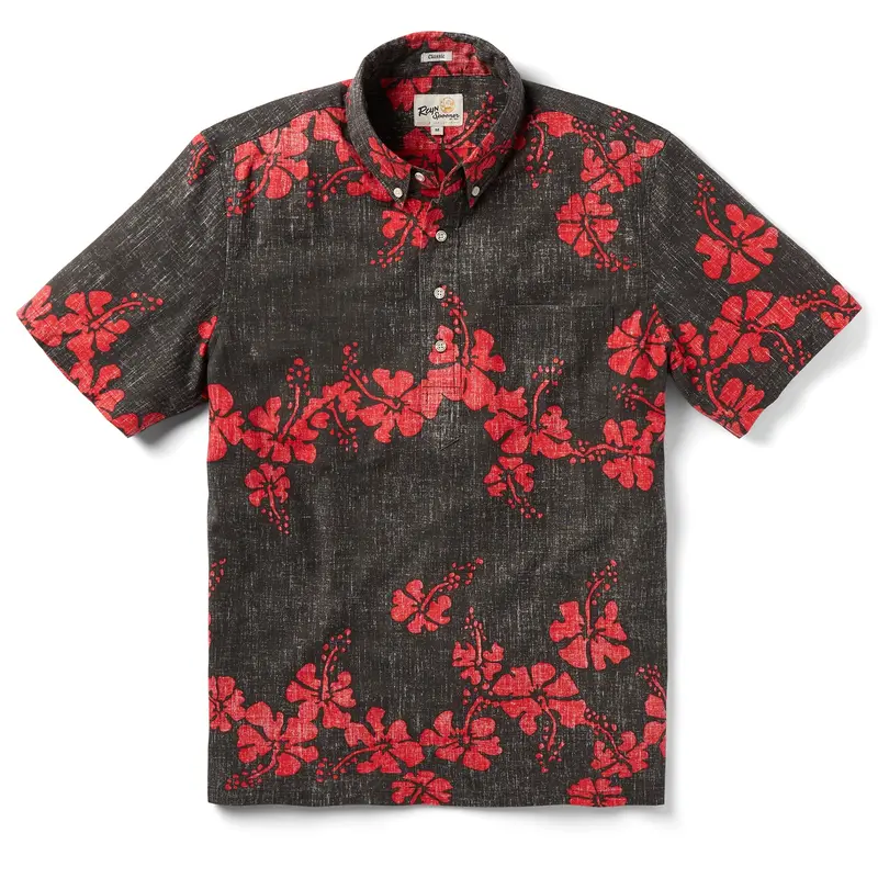 Reyn Spooner 50Th State Flower -Pullover Black- Xl 1