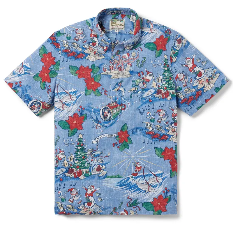 Reyn Spooner Hawaiian Christmas 2024 Po Blue Xl 1