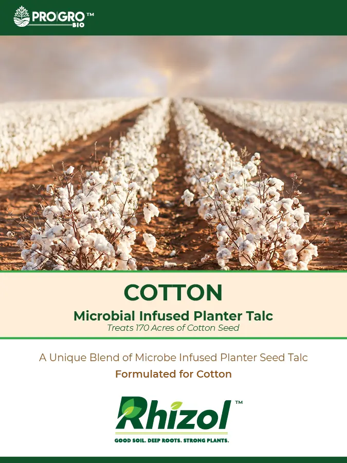 Rhizol Cotton - Microbial Infused Planter Talc (170 Acre Container) 1