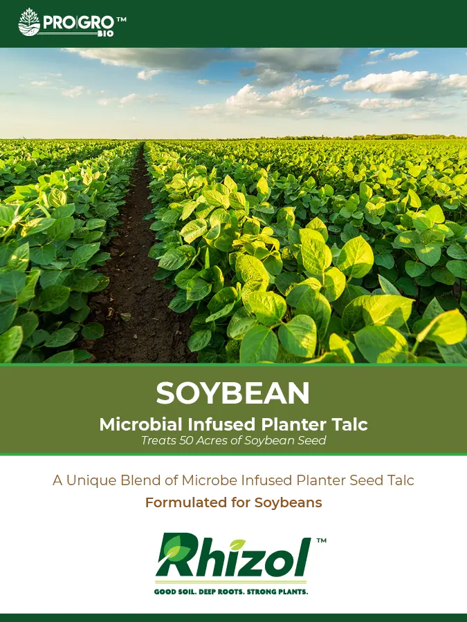 Rhizol Soybean - Microbial Infused Planter Talc (50 Acre Container) 1