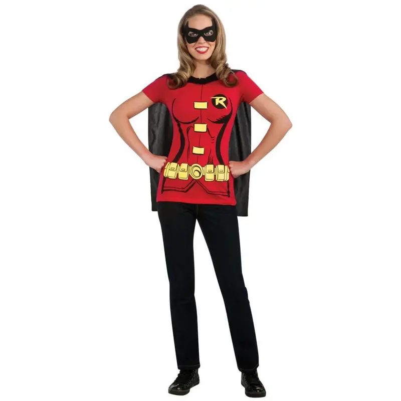 Robin T-Shirt With Cape Women's Costume Kit 1