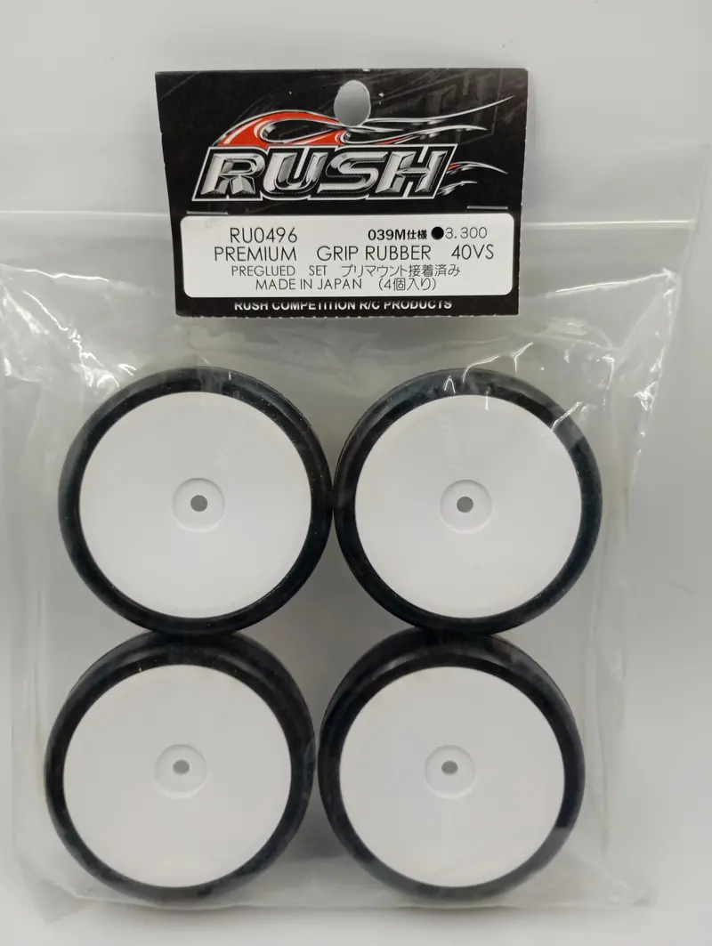 Rush Ru0496 40Vs 1/0 Touringcar Tire Set Perglued 1