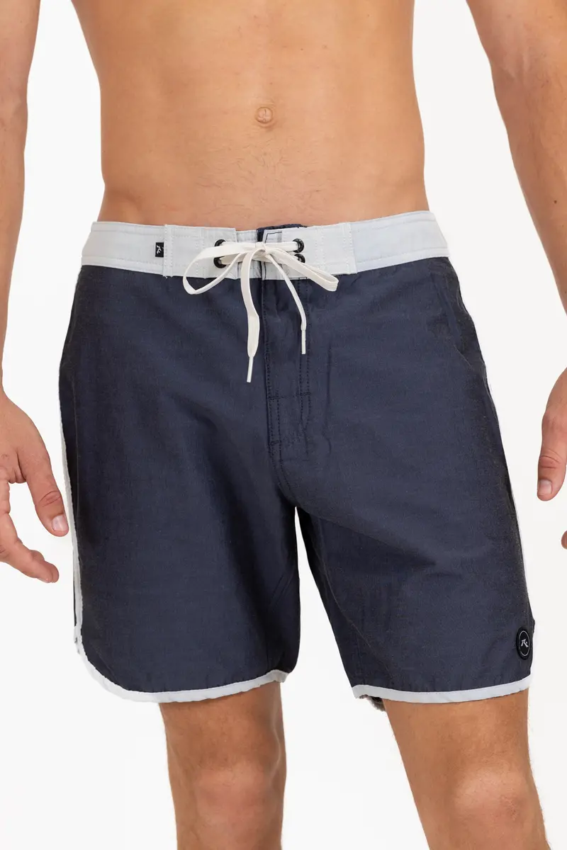 Rusty Base 18" Scallop Fixed Waist Boardshorts 1