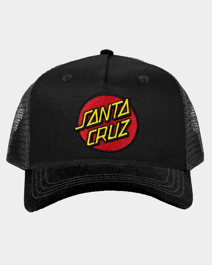 Santa Cruz Classic Dot Boys Trucker Hat Black 1