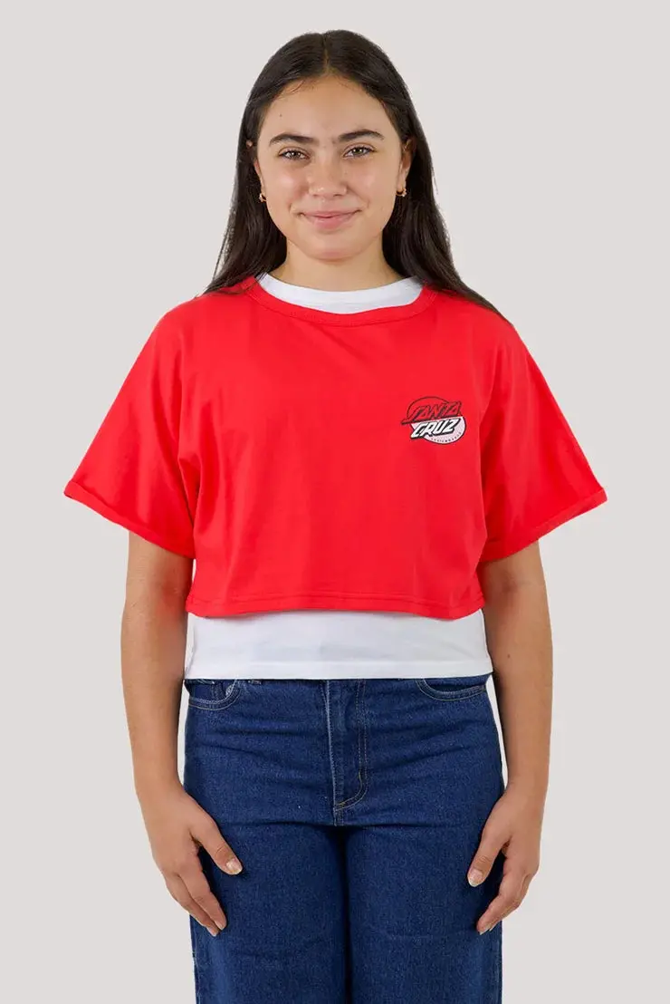 Santa Cruz Oval Dot Splice Chest Girls Tee 1
