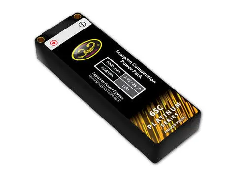 Scorpion Competition Power Pack (2S 6200 Mah) - Platinum Series (Black) - Roar Approved 1