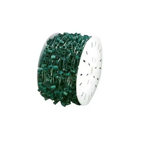 Seasonal Source - C7 Light Spool (1000' Length, 12" Spacing, Green Wire) - C7-1000-12-G 1