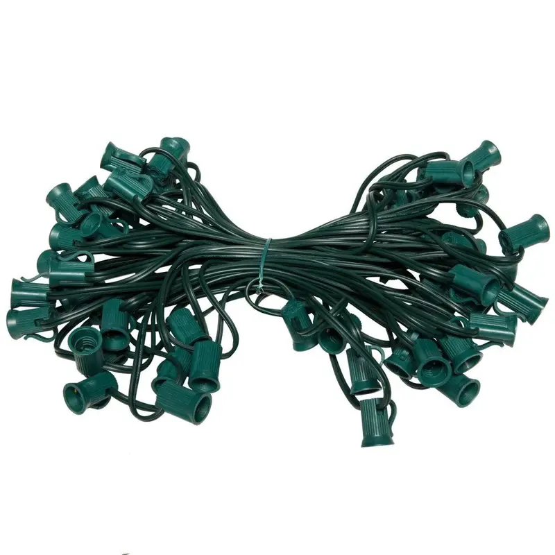 Seasonal Source - C7 Light String (100' Length, 12" Spacing, Green Wire) - C7-100-G 1