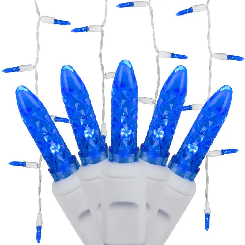 Seasonal Source - M5 Led Blue Icicle Lights (White Wire, 70 Lights, 3" Spacing) - 88641-R 1