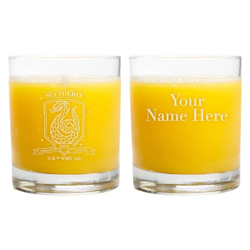 Slytherin Elaborate Crest Personalized Glass, 11 Ounces 1