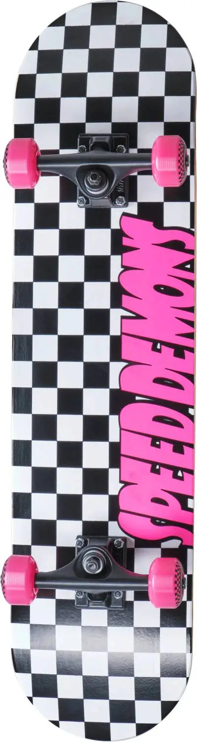 Speed Demons Checkers Black/Pink Complete 7.75" 1