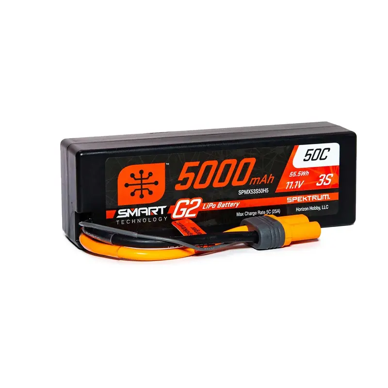 Spektrum: 5000Mah 3S 11.1V Smart G2 Lipo 50C Hard Case; Ic5 1