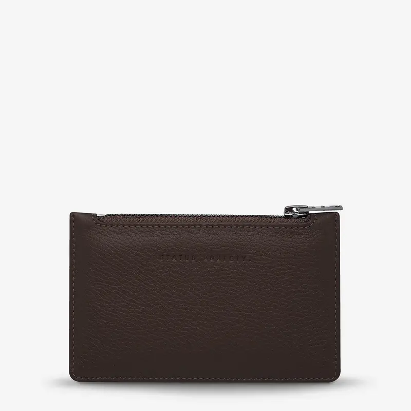 Status Anxiety Avoiding Things Leather Wallet - Cocoa 1