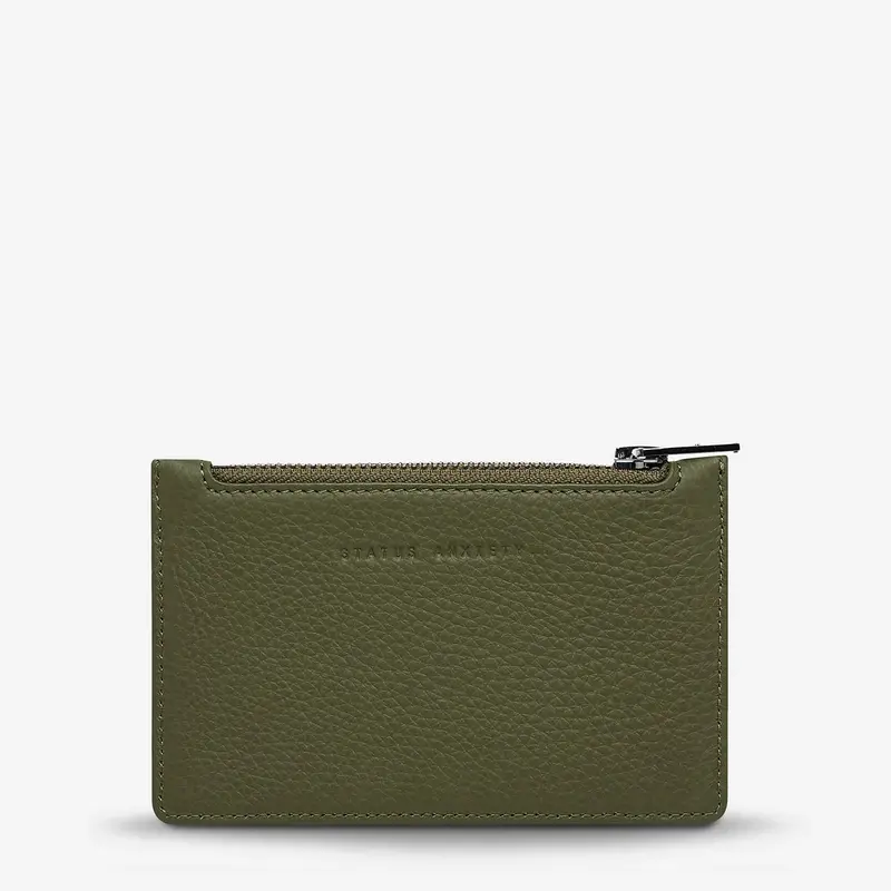 Status Anxiety Avoiding Things Leather Wallet - Khaki 1