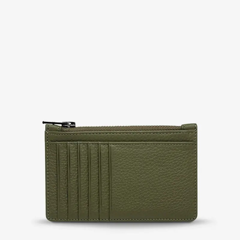 Status Anxiety Avoiding Things Leather Wallet - Khaki 2