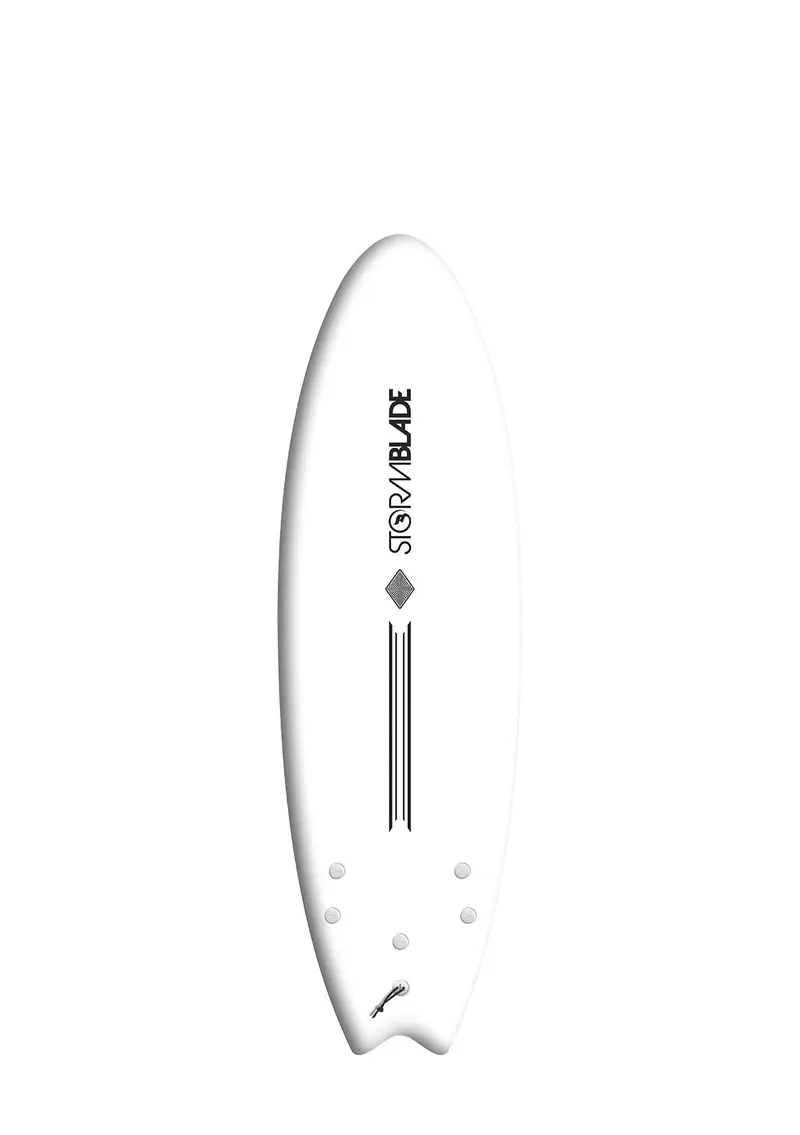 Storm Blade 6Ft Swallow Tail Soft Top Surfboard- White 1