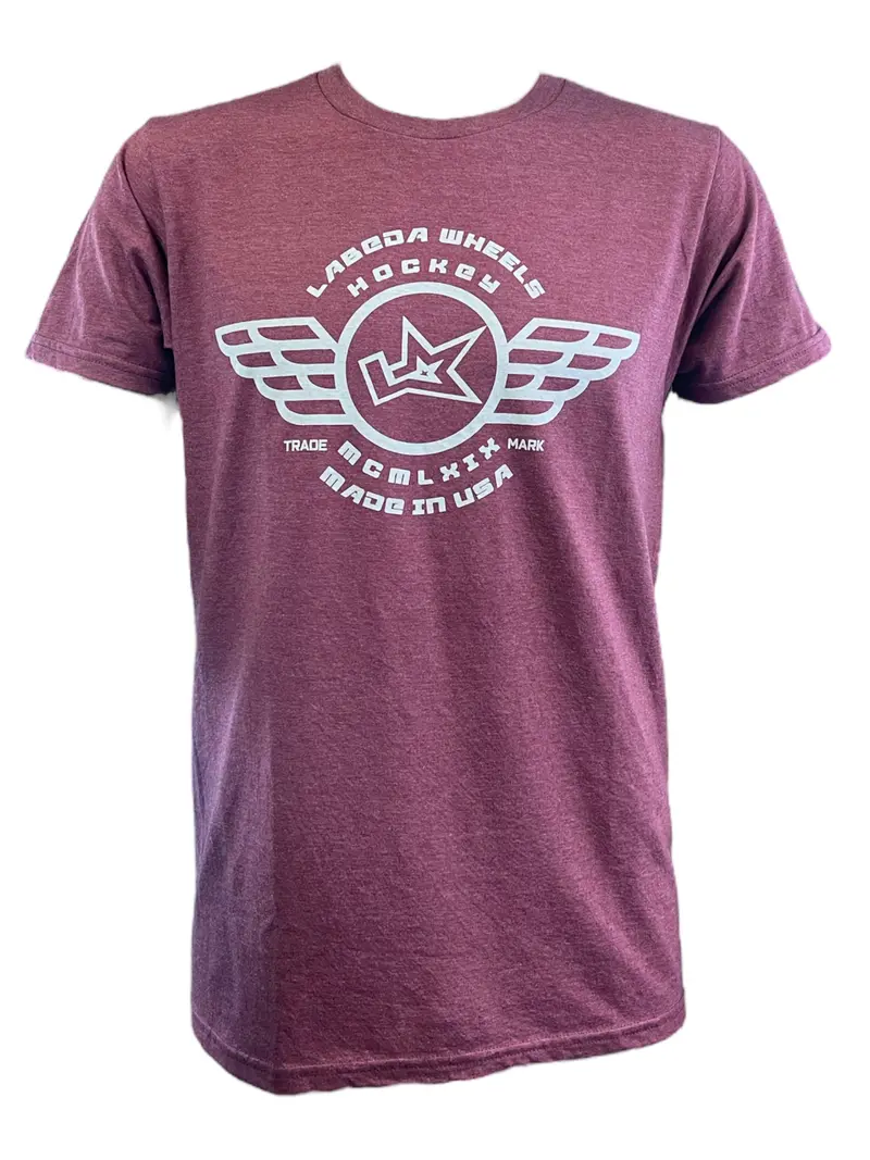 T-Shirt Labeda Wings Logo - Burgundy Heather 1