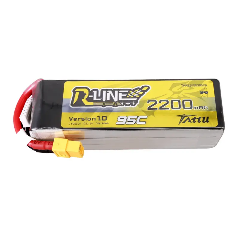 Tattu 2200Mah 6S 95C 22.2V R-Line Lipo Battery (Xt60) 1