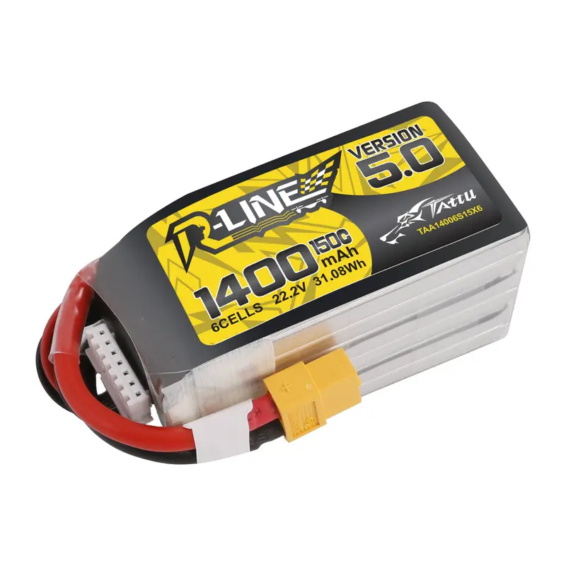Tattu R-Line Version 5.0 1400Mah 22.2V 150C 6S1p Lipo Battery Pack With Xt60 Plug 1