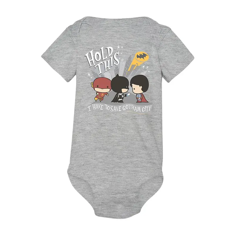 The Flash, Batman + Superman Chibi Character Infant Snapsuit 1