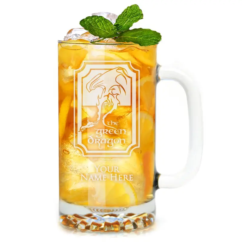 The Green Dragon Personalized Glass With Handle From The Lord Of The Rings, 16 Ounces 1