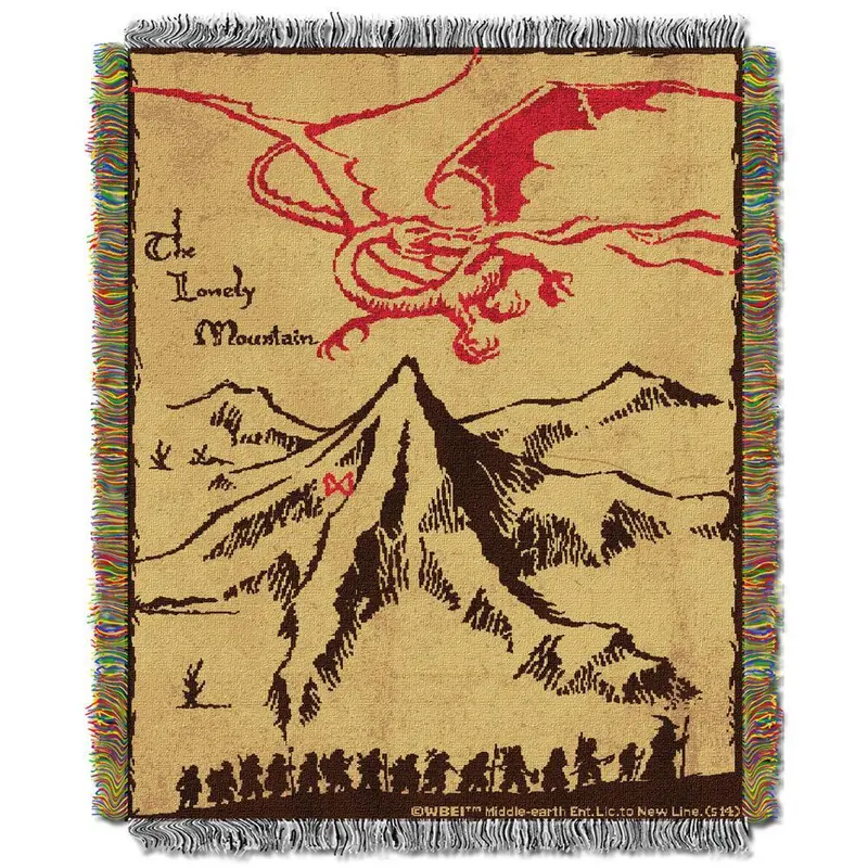 The Hobbit: An Unexpected Journey Lonely Mountain Woven Tapestry Throw Blanket 1