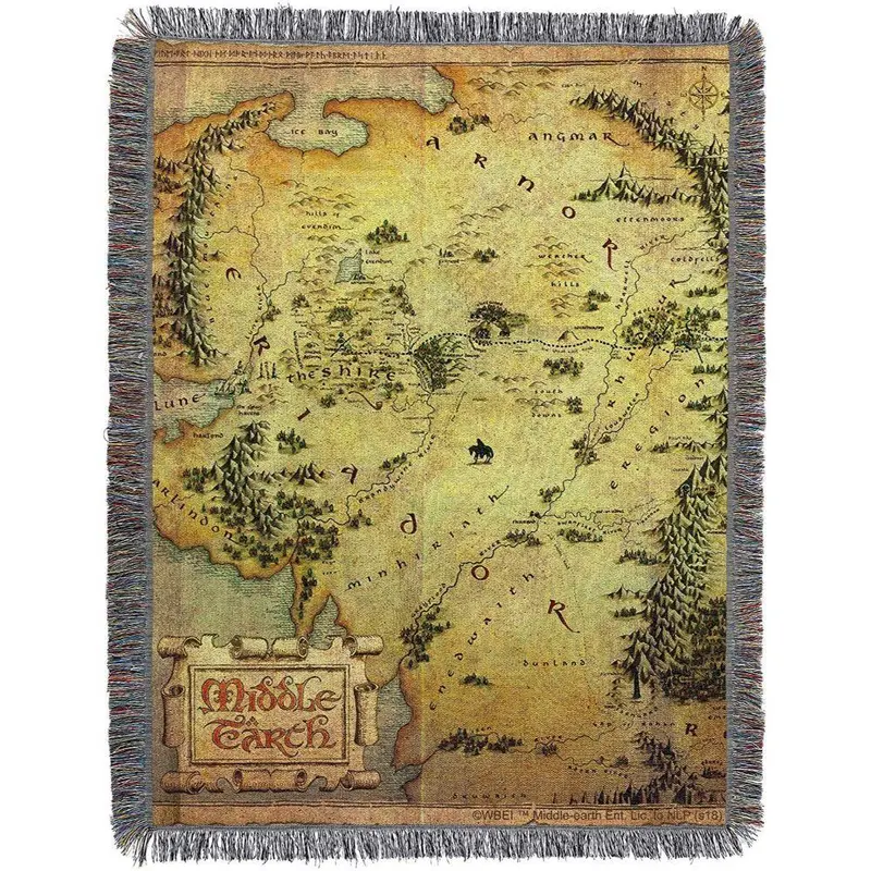 The Hobbit: An Unexpected Journey Map Of Middle-Earth Woven Tapestry Throw Blanket 1