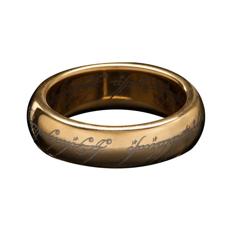The Lord Of The Rings The One Ring Gold Plated Tungsten With Elvish Runes 1