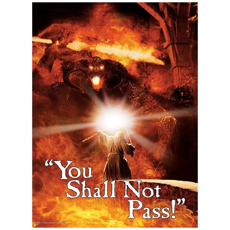 The Lord Of The Rings "You Shall Not Pass" Poster 1