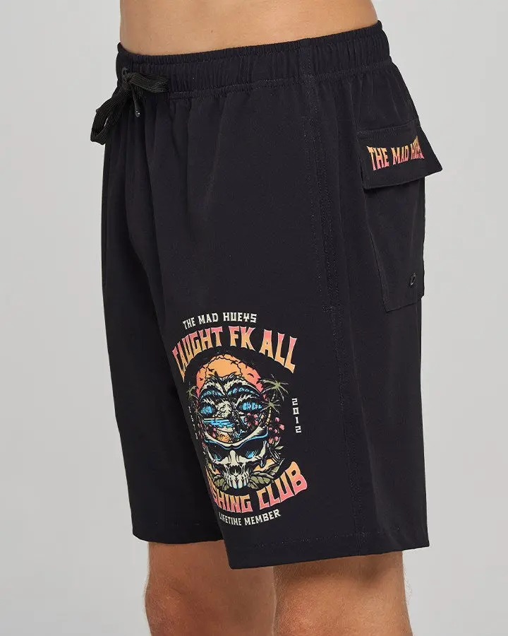 The Mad Hueys Caught Fk All Skull | 19" Boat Volley Short 1