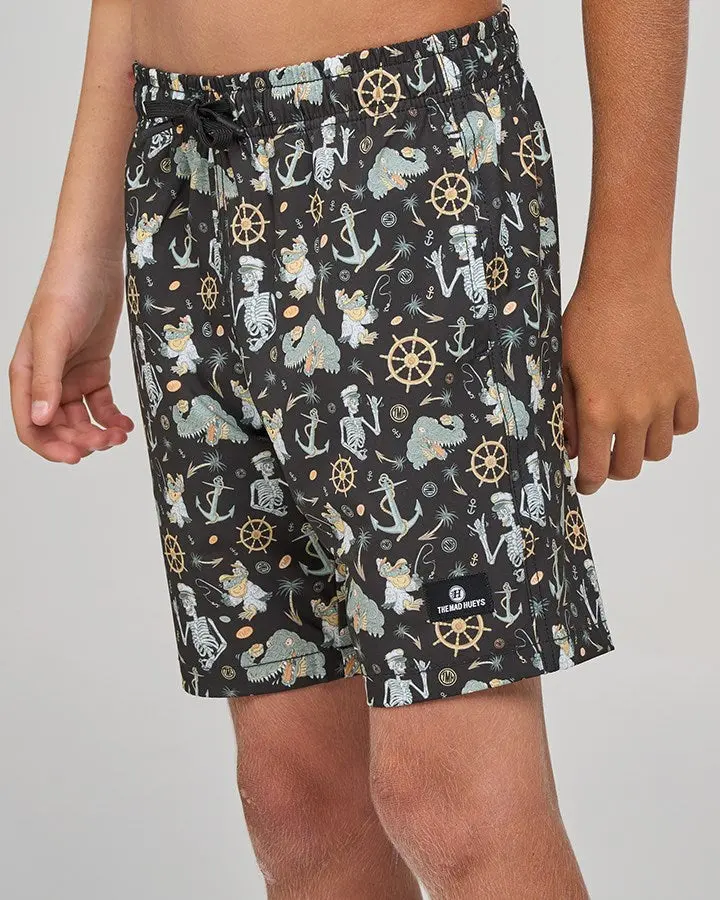The Mad Hueys Croc Captain | Youth 15" Swim Volley Short 1